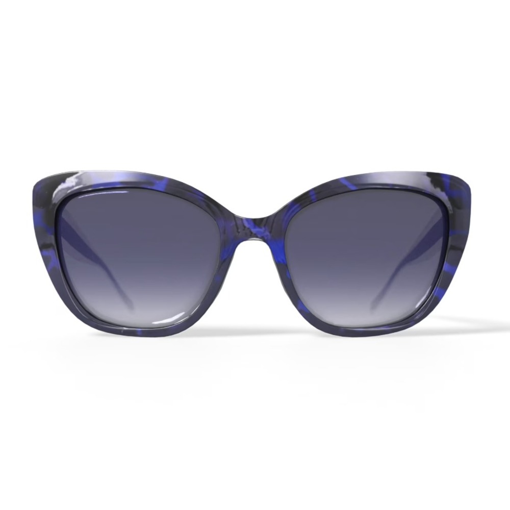 Christian Siriano Ophelia Blutt Sunglasses 54-18-144 Black Blue Tortoise EUC